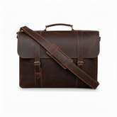 Dark Brown Leather Laptop Bag 15.6" Messenger Bag