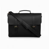 Black Leather Laptop Bag 14 "15" & 16" Messenger Bag Matt Oil Pull-Up