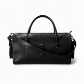 Premium Black Leather Duffel Bag Travel & Weekender Bag