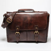 Coarse Leather Messenger Antique Brown 16 inch