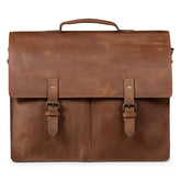 complete Leather Briefcase Saddle Brown 17 inch