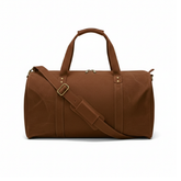 Dark Brown Leather Duffel Bag with Shoe Compartment Premium Holdall