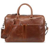 Slim Leather Briefcase Serena Brown 17 Inch.