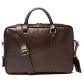 Slim Leather Briefcase Antique Brown 15 Inch.