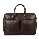 Slim Leather Briefcase Dark Brown 17 Inch.