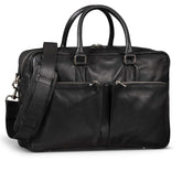 Slim Leather Briefcase Black 17 Inch.