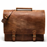 Thomas Leather Briefcase Brown 16 inch
