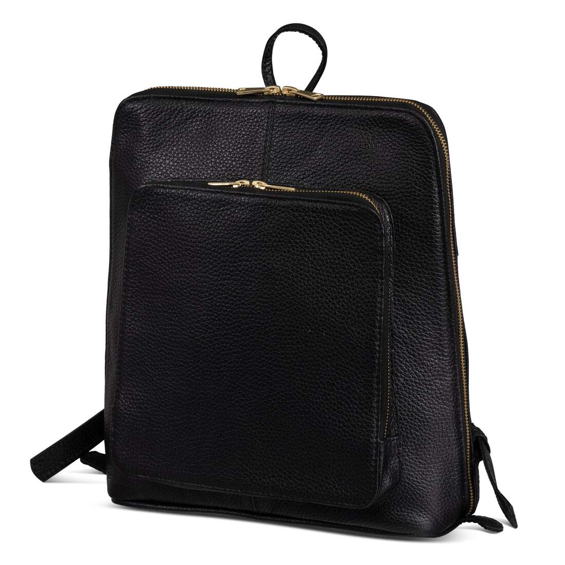 Tech Leather Backpack black