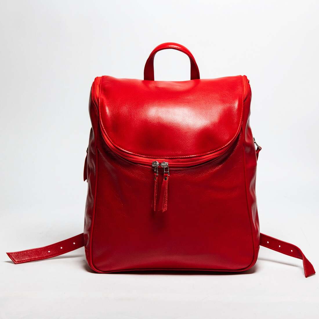 Kelly Leather Backpack Red