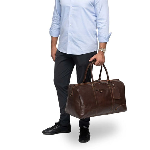 Tourist 50L Leather Duffel Antique Brown