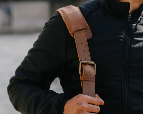 Tourist 50L Leather Duffel black