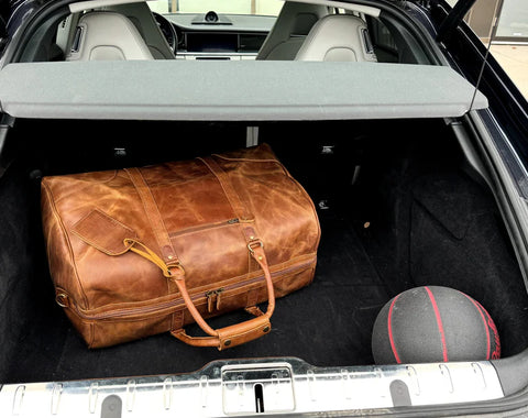 Tourist 60L Leather Duffel Bag Brown