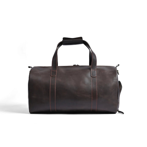 Choco Leather Duffel Bag | Premium Pull-Up Weekender & Travel Bag