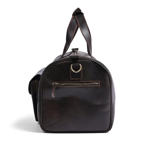 Choco Leather Duffel Bag | Premium Pull-Up Weekender & Travel Bag