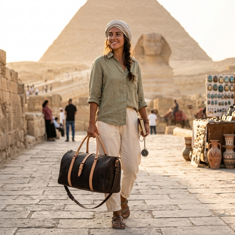 Choco & Tan Leather Duffel Bag Premium Travel Overnight Holdall