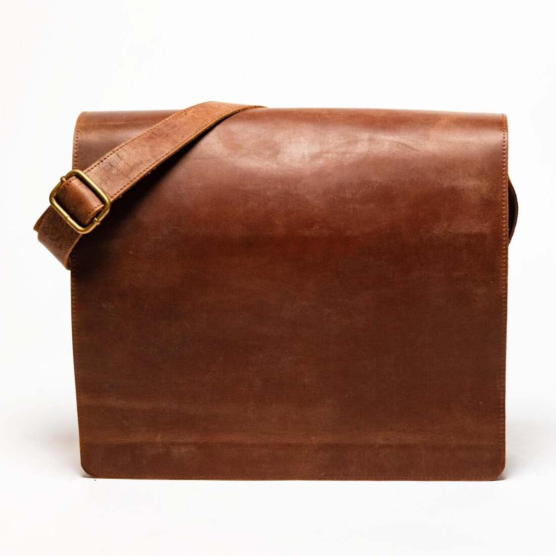 ARK Messenger Bag saddle Brown 16 inch