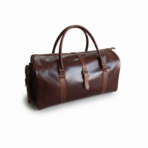 Premium Dark Brown Leather Duffel Bag Travel & Weekender Bag