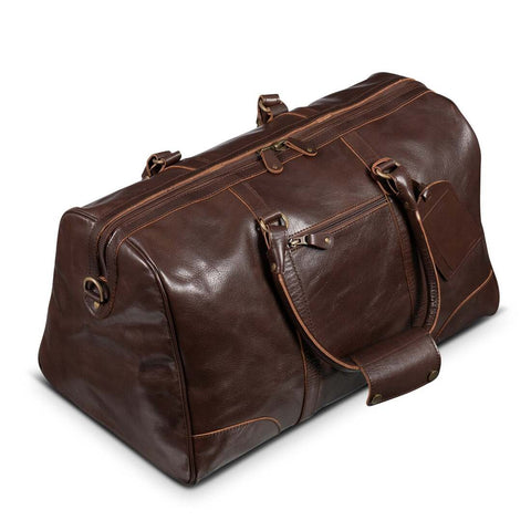 Tourist 50L Leather Duffel Antique Brown