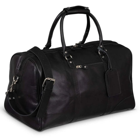 Tourist 50L Leather Duffel black
