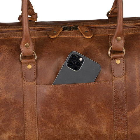 Tourist 50L Leather Duffel Saddle Brown