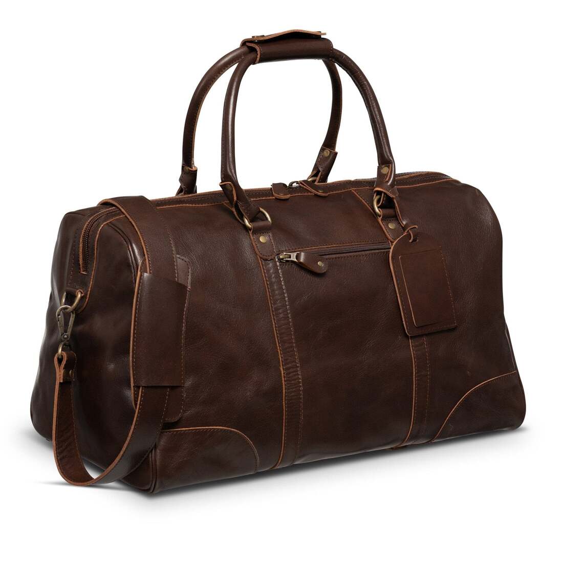 Tourist 50L Leather Duffel Antique Brown