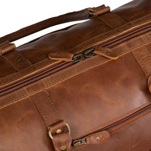 Tourist 50L Leather Duffel Saddle Brown