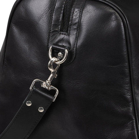 Tourist 50L Leather Duffel black