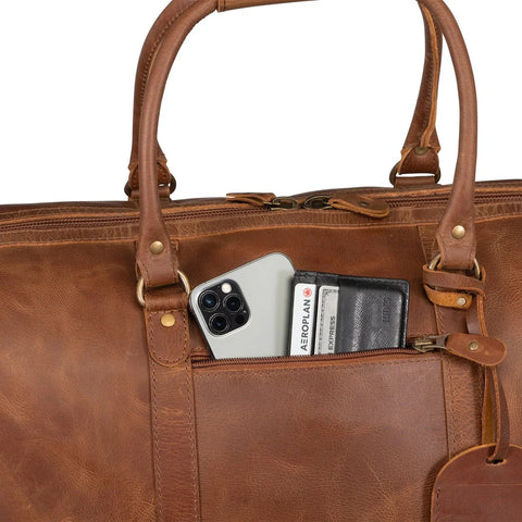 Tourist 50L Leather Duffel Saddle Brown
