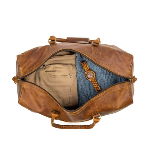 Tourist 50L Leather Duffel Saddle Brown