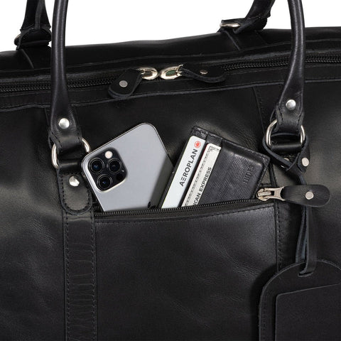 Tourist 50L Leather Duffel black
