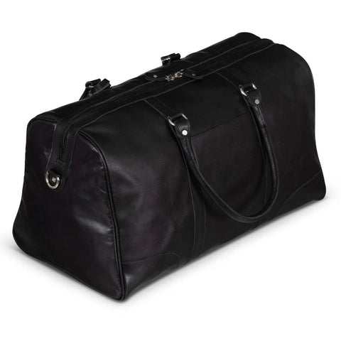 Tourist 50L Leather Duffel black