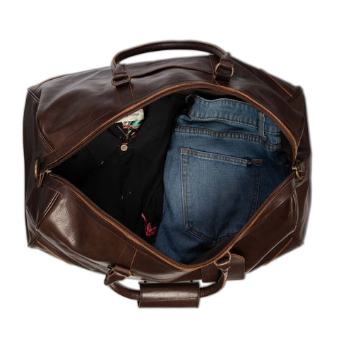 Tourist 50L Leather Duffel Antique Brown