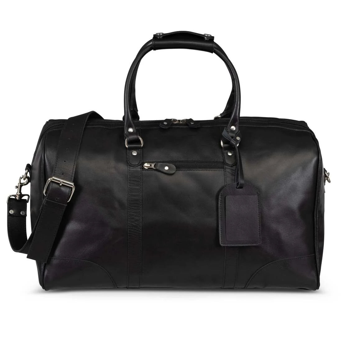 Tourist 50L Leather Duffel black