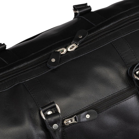 Tourist 50L Leather Duffel black