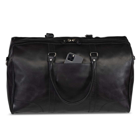 Tourist 50L Leather Duffel black