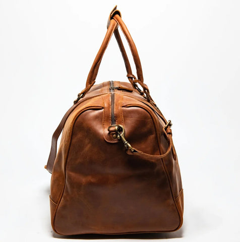 Tourist 60L Leather Duffel Bag Brown