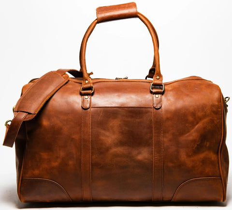 Tourist 60L Leather Duffel Bag Brown
