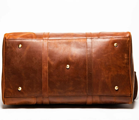 Tourist 60L Leather Duffel Bag Brown