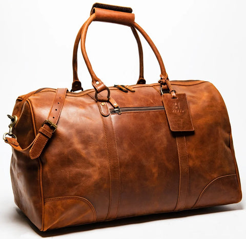 Tourist 60L Leather Duffel Bag Brown