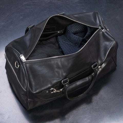 Tourist 45L Leather Duffel bag black