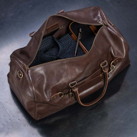 Tourist 45L Leather Duffel Antique Brown