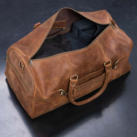 Tourist 45L Leather Duffel bag saddle brown